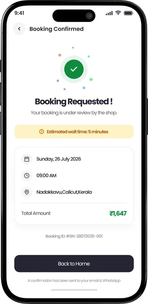 A booking request waiting on the spa to answer.